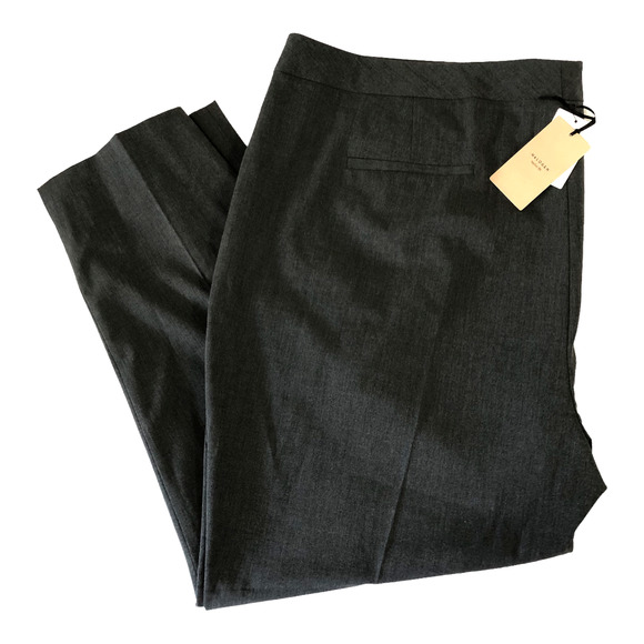 Halogen Taylor Fit Charcoal Gray Slim Leg Business dressy Pants Plus Size 26 - Picture 3 of 8